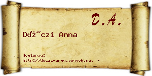 Dóczi Anna névjegykártya