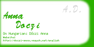 anna doczi business card